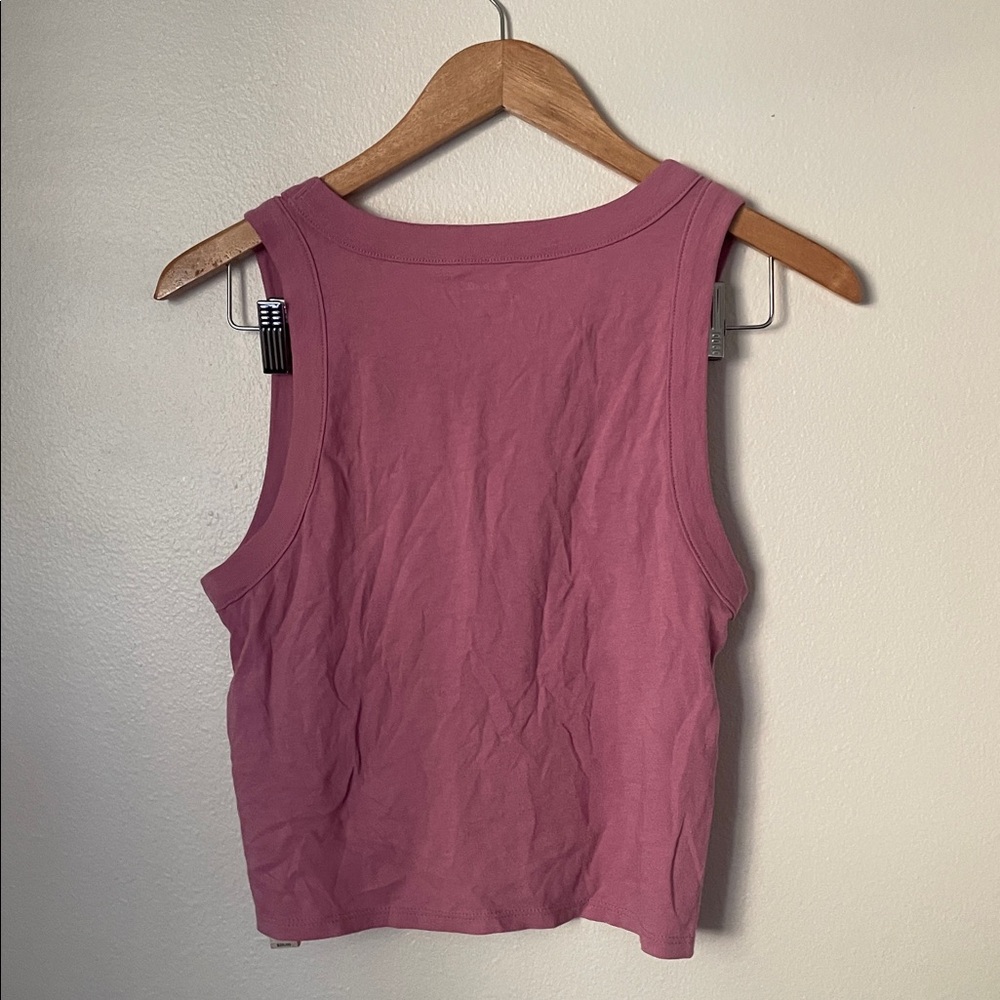 Madewell Mauve Pink Cropped Rib Tank Top - Picture 4 of 4